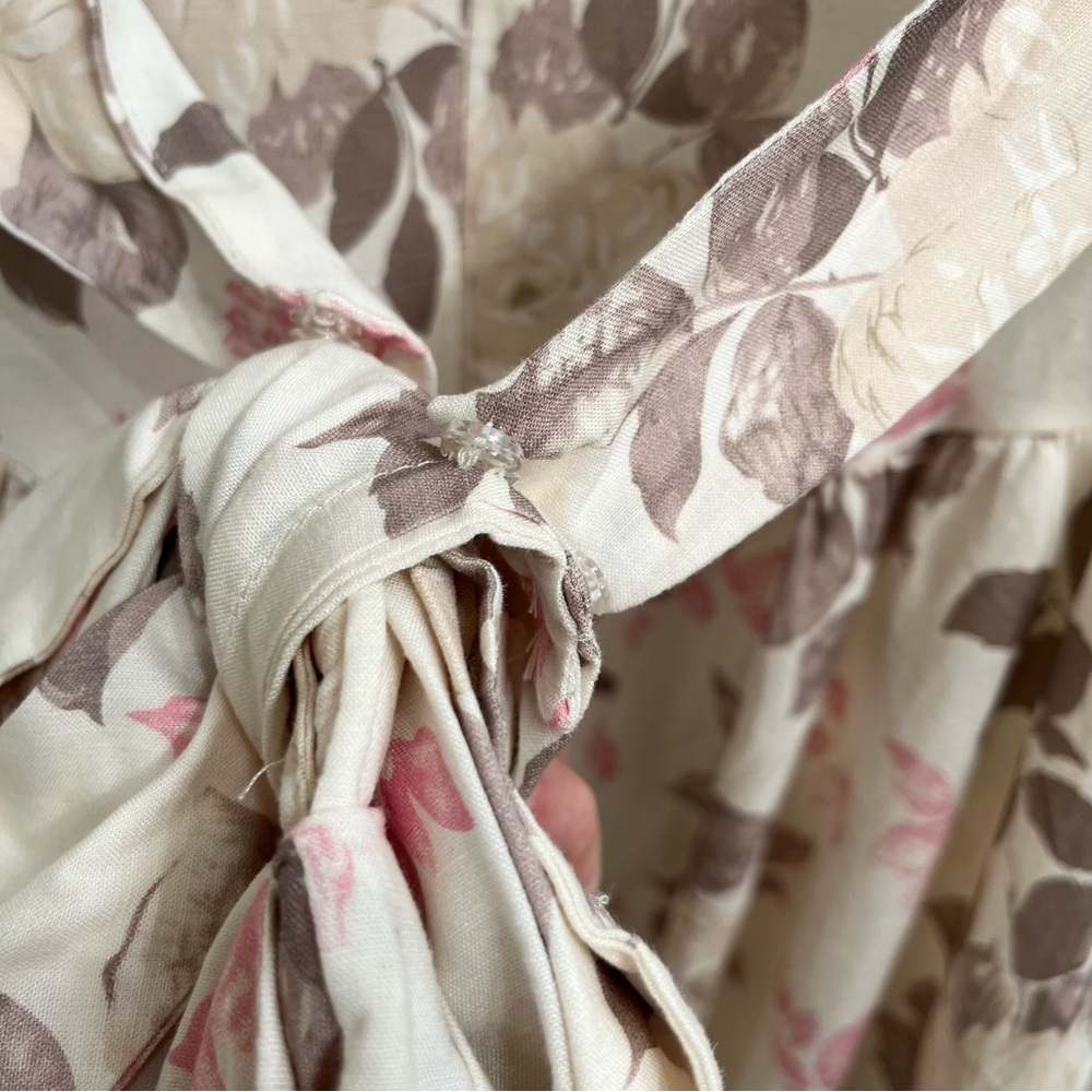Fore Blossoming In Nature Floral Mini Dress (Ivory Multi) Square Neckline Pastel - Picture 8 of 13